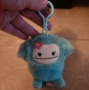 Squishmallow Joelle Bigfoot with Flower 3.5 Inch Clip On Bag Keychain Backpack